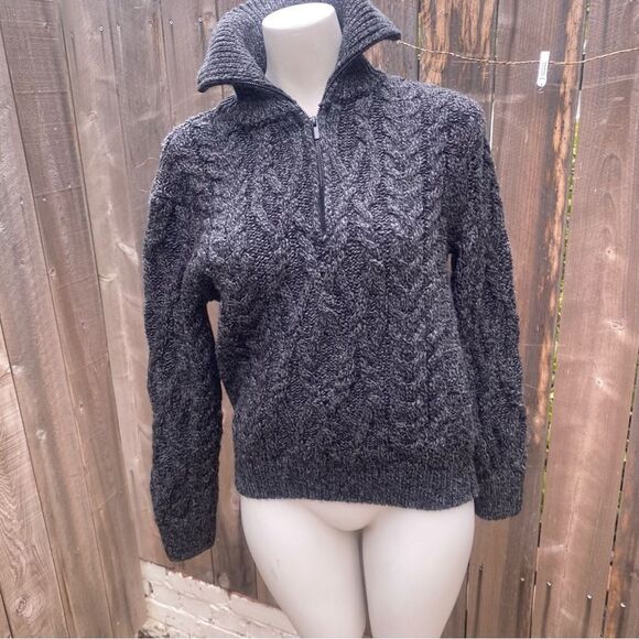The Kooples Gray Zip Up Sweater with Cable Knit Design XS - Picture 2 of 11